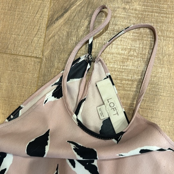 Loft leaf print blush midi dress, pretty, wedding - Picture 2 of 6